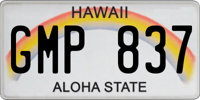 HI license plate GMP837