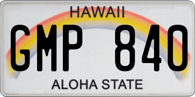 HI license plate GMP840