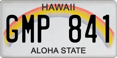 HI license plate GMP841