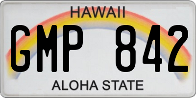 HI license plate GMP842