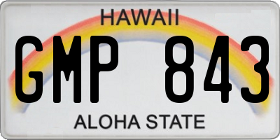 HI license plate GMP843