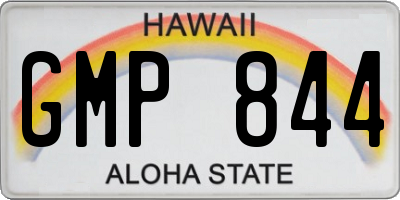HI license plate GMP844