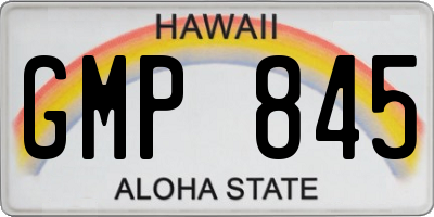 HI license plate GMP845