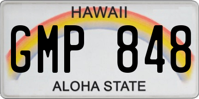 HI license plate GMP848