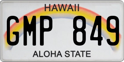 HI license plate GMP849