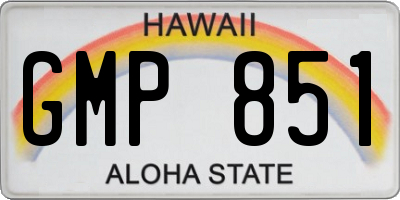 HI license plate GMP851