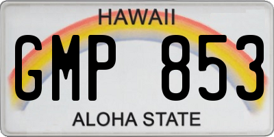 HI license plate GMP853