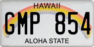 HI license plate GMP854