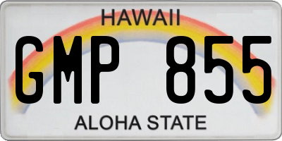 HI license plate GMP855