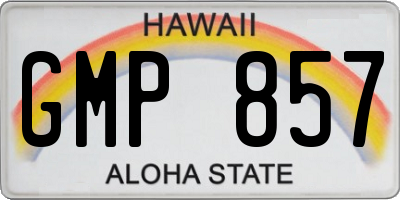 HI license plate GMP857