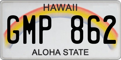 HI license plate GMP862
