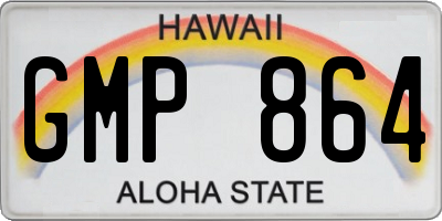 HI license plate GMP864