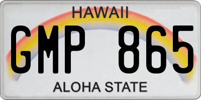 HI license plate GMP865