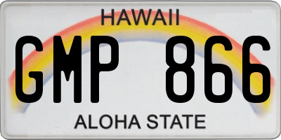 HI license plate GMP866