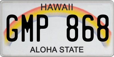 HI license plate GMP868