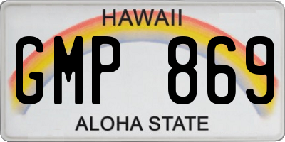 HI license plate GMP869
