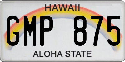 HI license plate GMP875