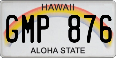 HI license plate GMP876