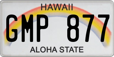 HI license plate GMP877