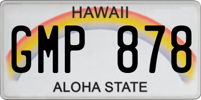 HI license plate GMP878
