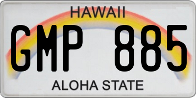 HI license plate GMP885