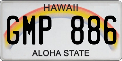 HI license plate GMP886