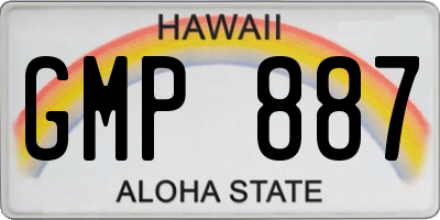 HI license plate GMP887