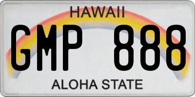 HI license plate GMP888