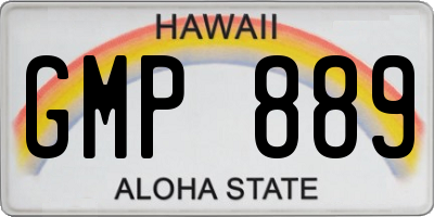 HI license plate GMP889
