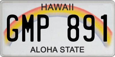HI license plate GMP891
