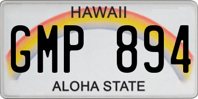 HI license plate GMP894