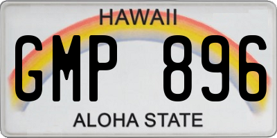 HI license plate GMP896
