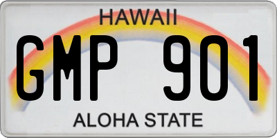 HI license plate GMP901