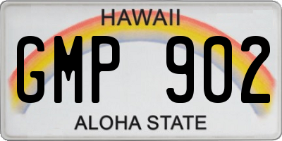 HI license plate GMP902