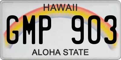 HI license plate GMP903