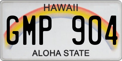 HI license plate GMP904
