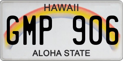 HI license plate GMP906