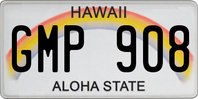 HI license plate GMP908
