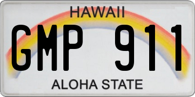 HI license plate GMP911