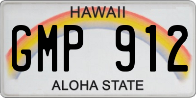 HI license plate GMP912
