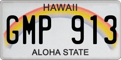 HI license plate GMP913