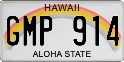 HI license plate GMP914