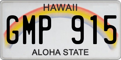 HI license plate GMP915