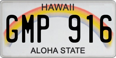 HI license plate GMP916