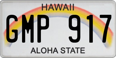 HI license plate GMP917