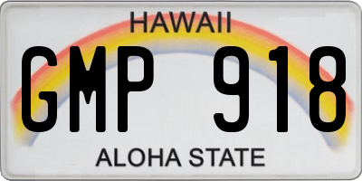 HI license plate GMP918