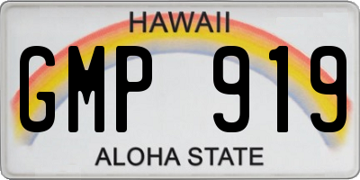 HI license plate GMP919