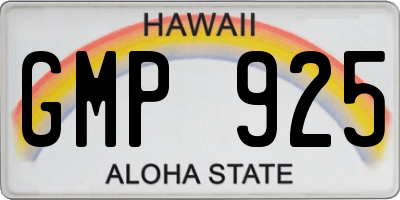 HI license plate GMP925