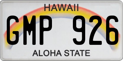 HI license plate GMP926
