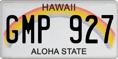 HI license plate GMP927